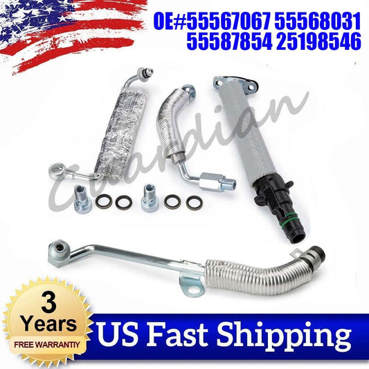 4-piece Turbo Oil Return Drain and Inlet Pipe Kit for Buick Encore for Cruze Sonic Trax