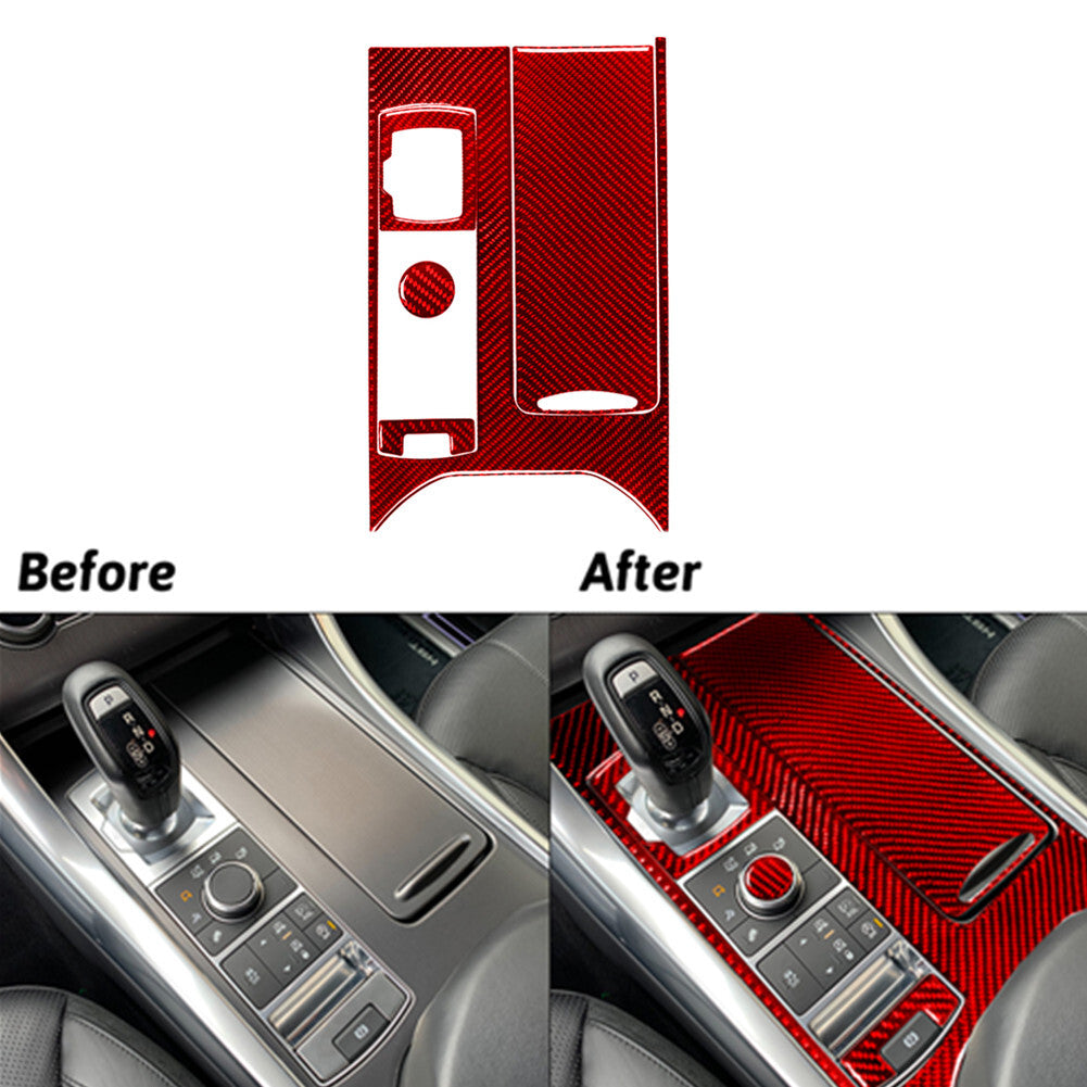 Red Carbon Fiber Console Panel Cover Trim For Land for Range Rover Sport 2014-2017