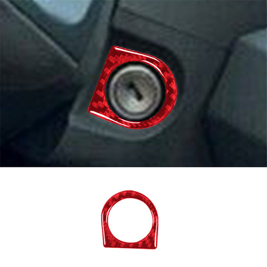 Red Carbon Fiber Ignition Switch Cover Trim for Lincoln for Navigator 2007-2014