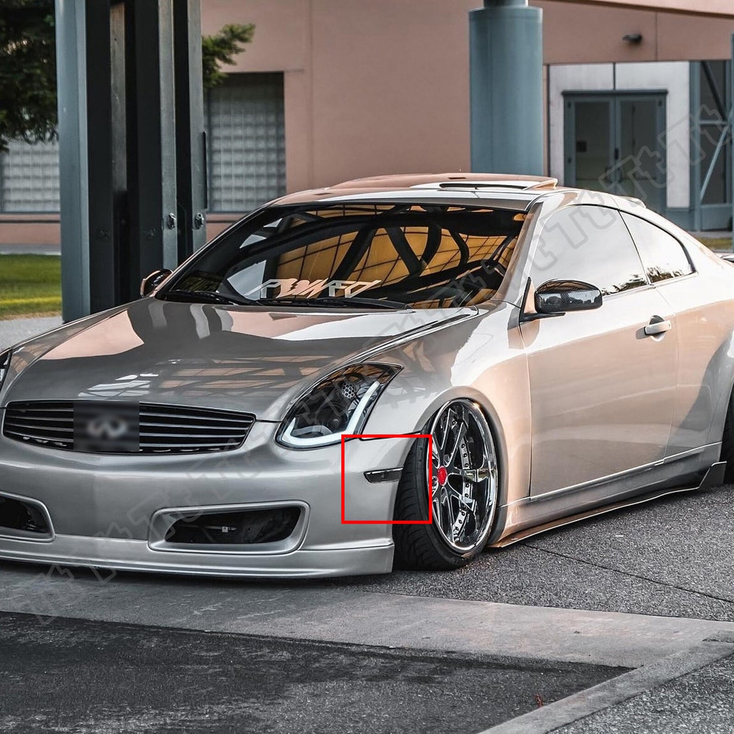 Suitable for 2003-2007 for INFINITI G35 Coupe, white LED front bumper side marker lights, clear.