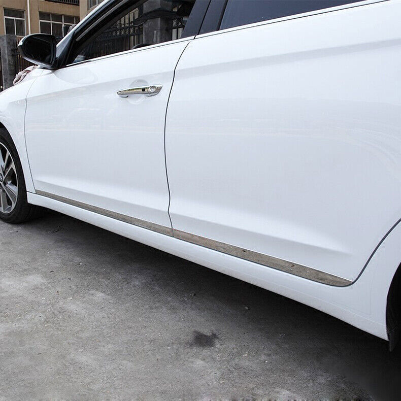 4x for Hyundai for Elantra 2017-20 Chrome Steel Door Body Side Cover Strip Trim Kit