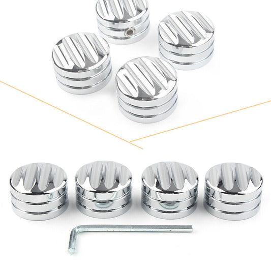 4X Chrome Head Bolt Nut Cover Cap Fit for Harley Twin Cam 1999-Later Evo 1985-1999