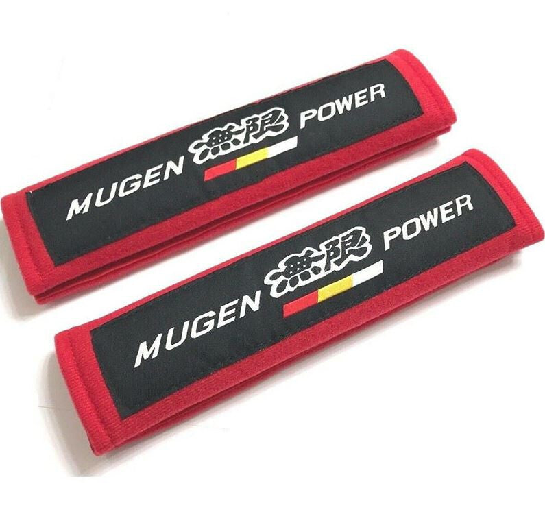 Car seatbelt cover, shoulder strap pad, black Mugen, suitable for Mazda 2-piece set.