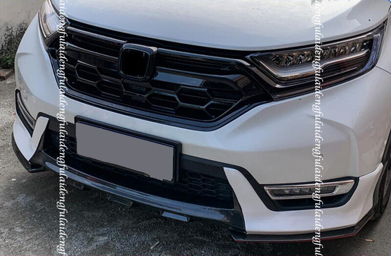 3pc for Honda CR-V 2017-2022 Glossy Black Grille Front Bumper Center Grill Decor