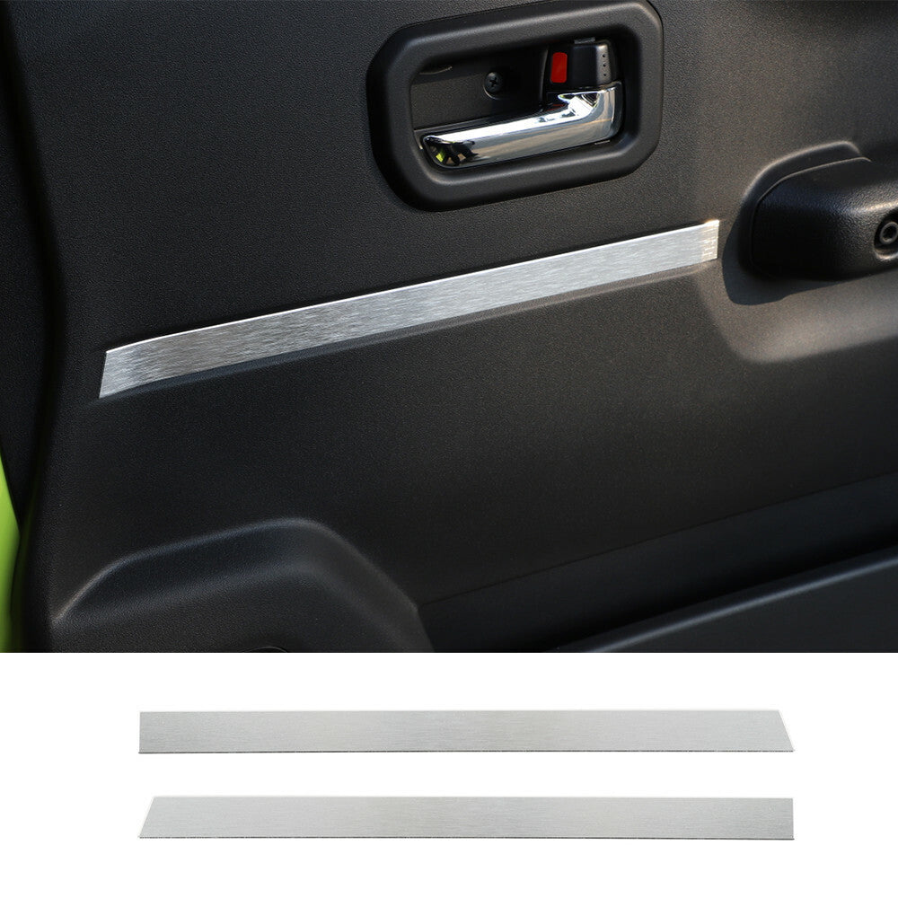 Fit for Suzuki for Jimny 2019-2022 Alloy Silver Interior Door Panel Decorative Cover
