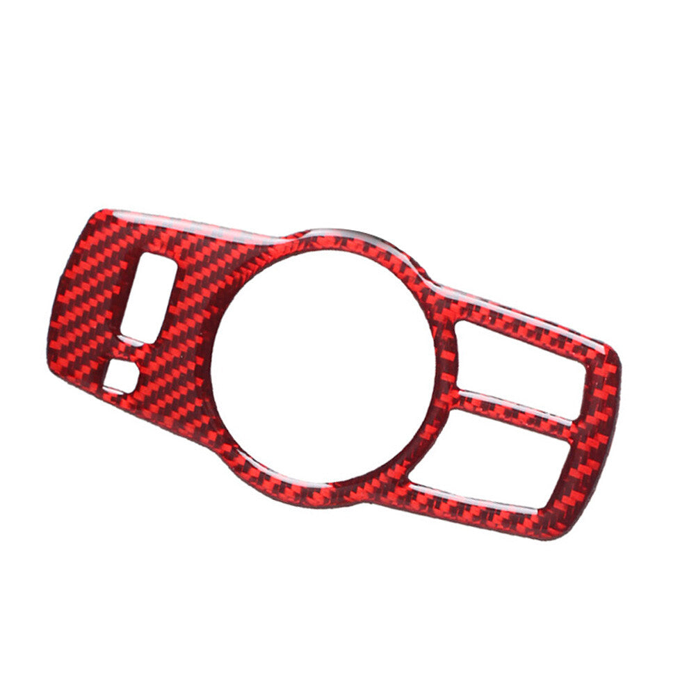 Red Carbon Fiber Headlight Switch Panel Cover Trim for BMW 5Series F10 2008-2017