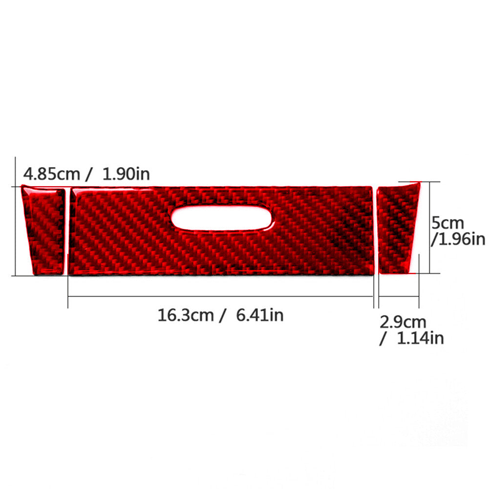 3Pcs Red Carbon Fiber Ashtray Panel Cover Trim for Porsche for Cayenne 2003-10