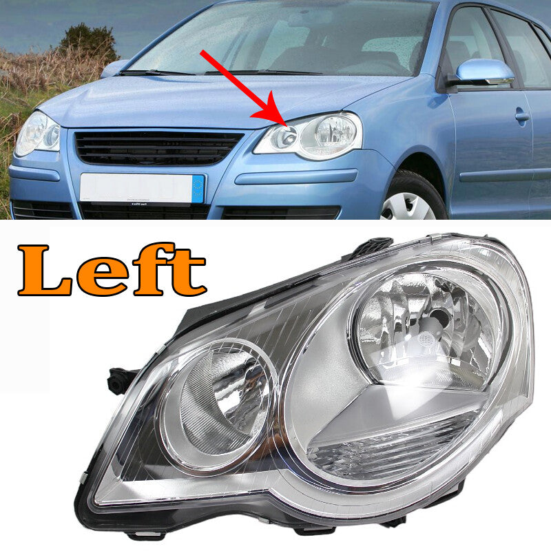 Left Front Bumper Fog Light White Headlight Assembly for VW POLO 9N3 2006-2010