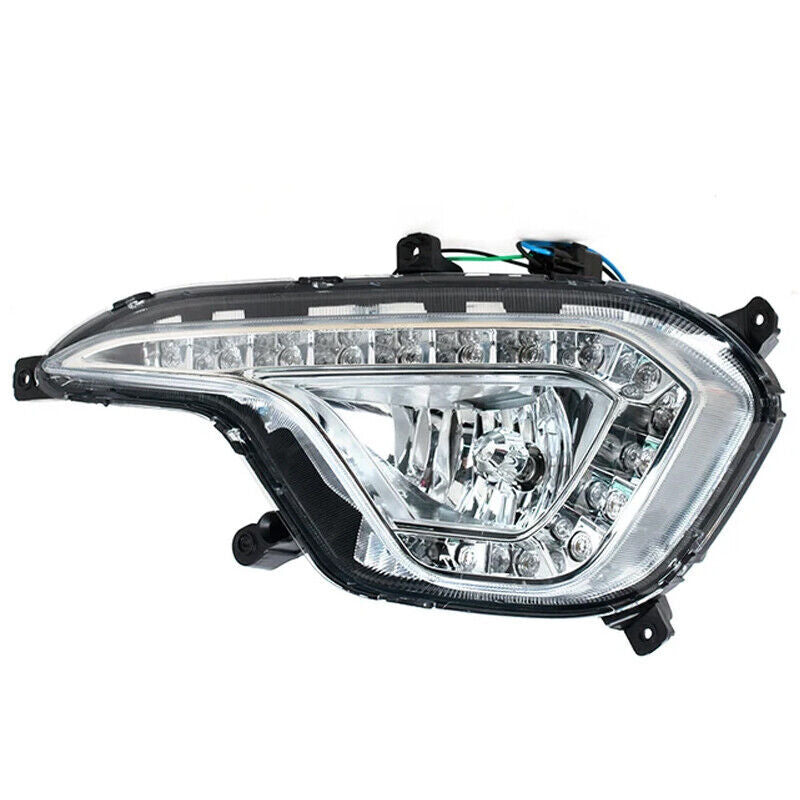 Daytime running lights and fog lights (right-hand side) are applicable to the for Hyundai Santa Fe (Maxcruz) 2013-2015.