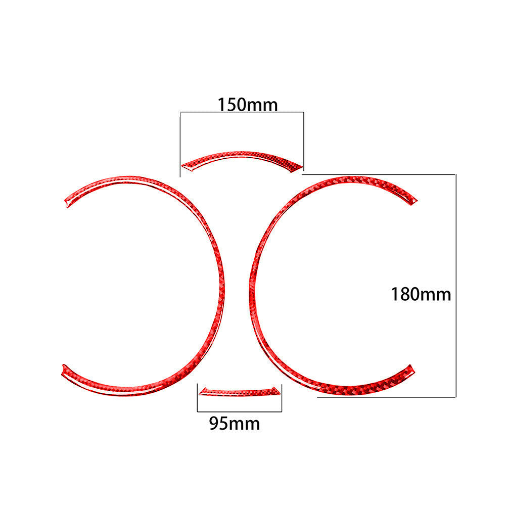 4Pcs Red Carbon Fiber Interior Cover Fit for Mitsubishi Lancer 2008-15