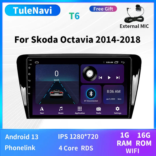 for Skoda Octavia 2014-18 Car Multimedia System HD Screen Android Radio GPS Navi