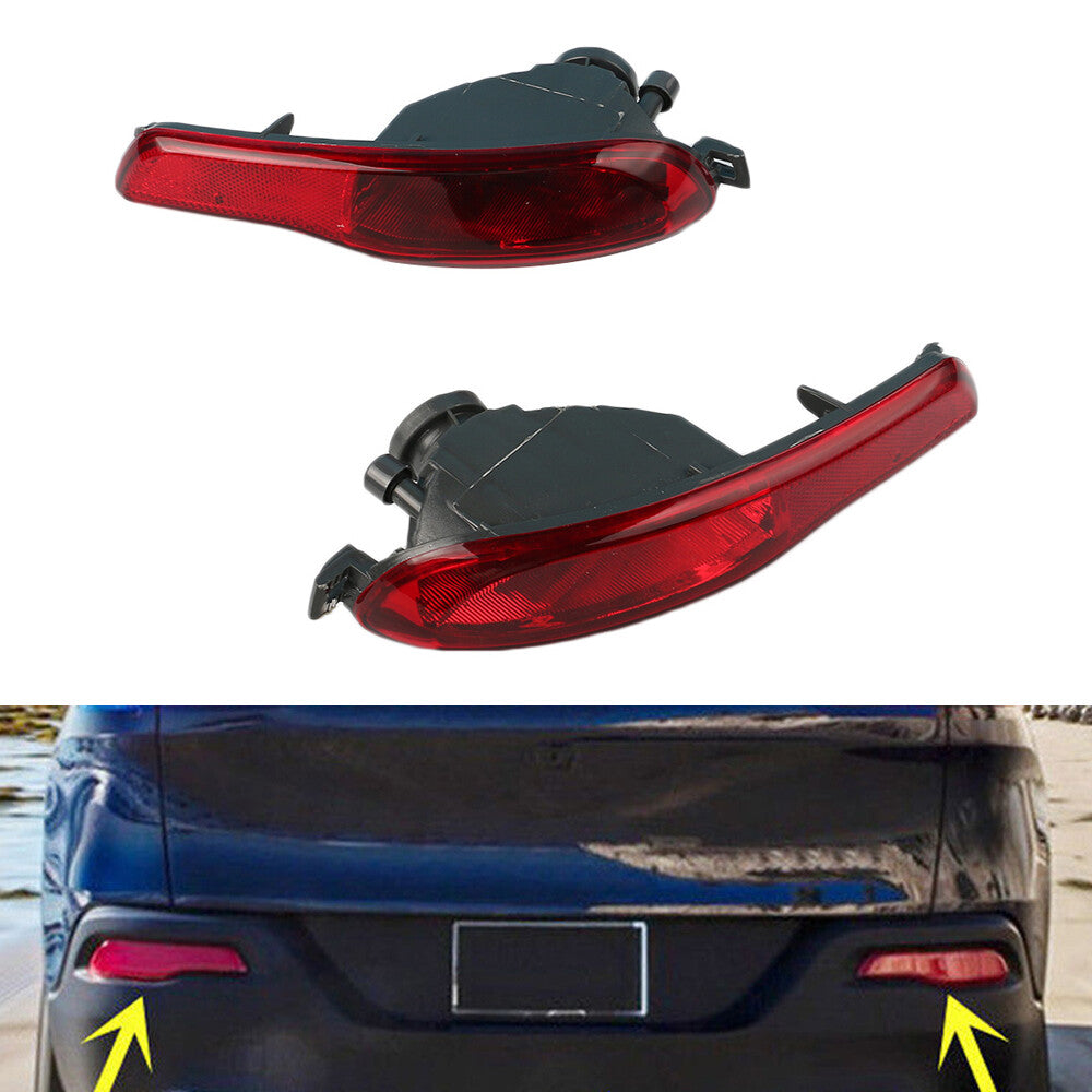 2X Rear Bumper Left Right Reflector Cover Left Right For Cherokee 2014-2018