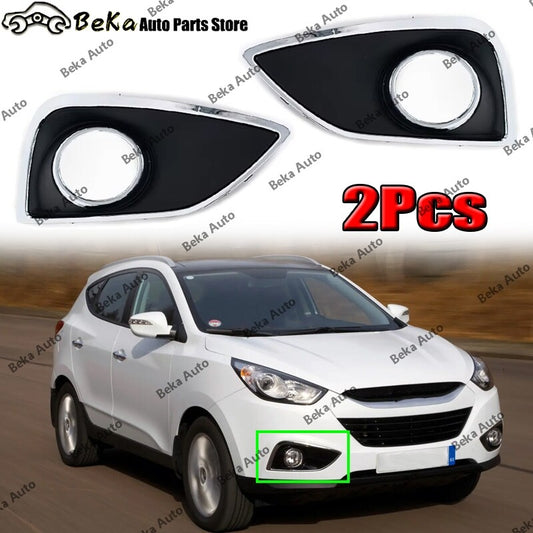 1Pair for Hyundai IX35 2010-2012 Chrome Front Fog Light Trim Cover Left Right