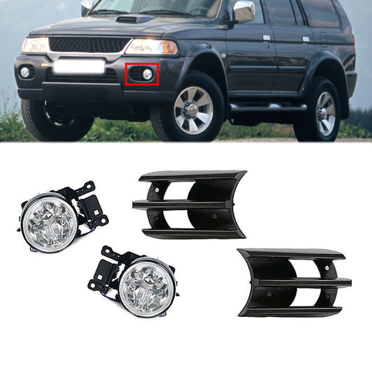 1Pair front fog lamp covers RH+LH for Mitsubishi Montero Pajero Sports 1999-2008