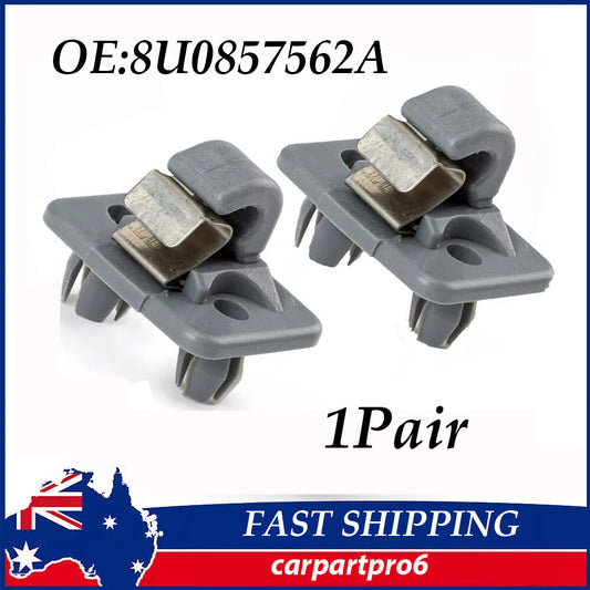 2X Sun Visor Clips for Audi for A4 for A5 A7 Q3 Q5 B6 B7 B8 S4 S5 TT 8U0857562A Grey