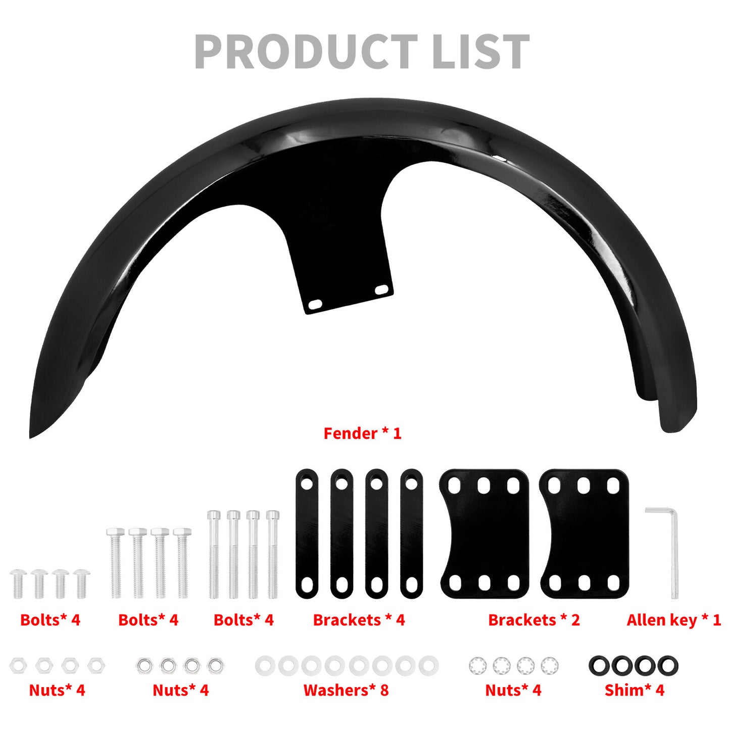 Gloss Black 120/23Wrap Front Fender for Harley Touring Road Electra Glide 96-23