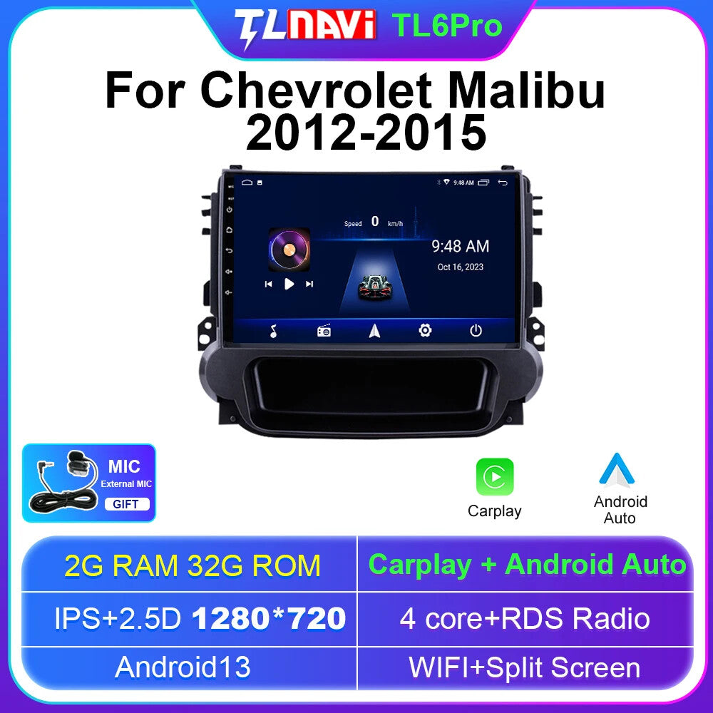 for Chevrolet Malibu 2012-2015 CarPlay Car Radio Android GPS Multimedia Player