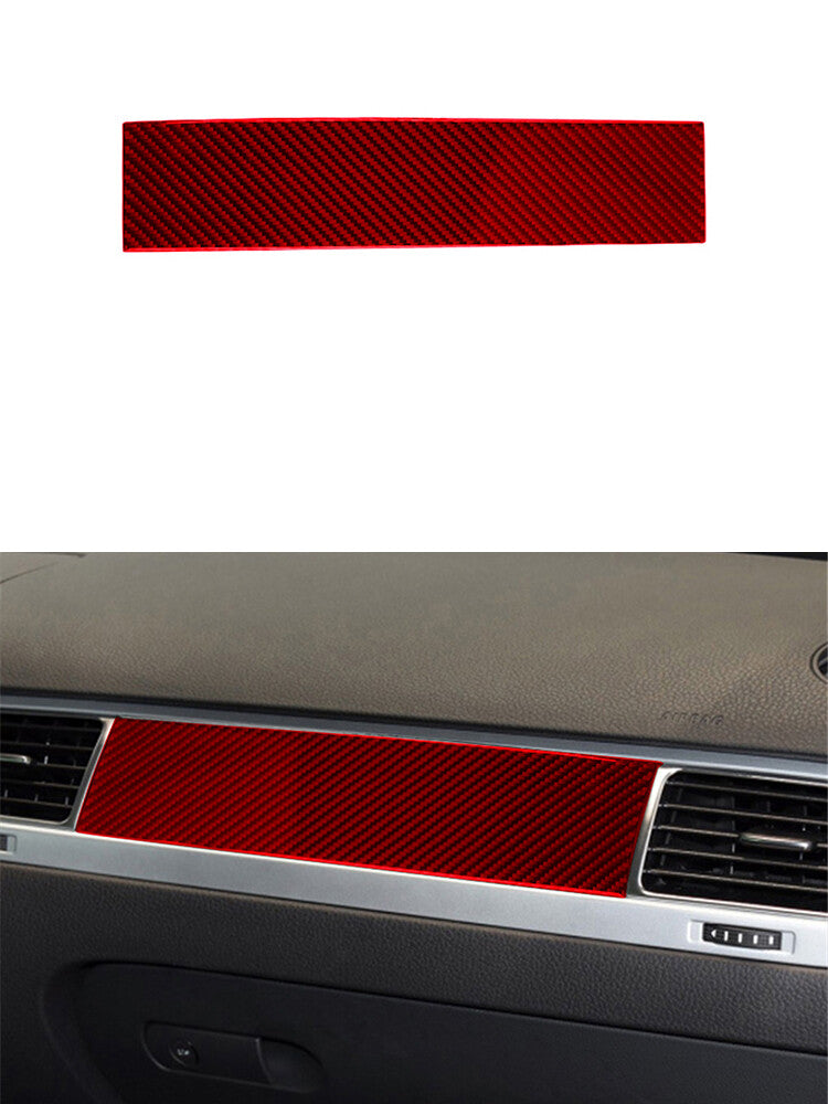 Red Passenger Central Control Trim Cover Carbon Fiber for VW Touareg 2011-2018