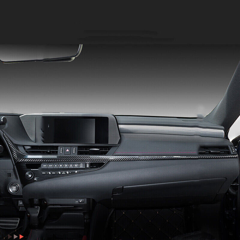 for Lexus ES350/300h/250 2019-22 Carbon Fiber ABS Dashboard Decor Cover Trim 2Pc
