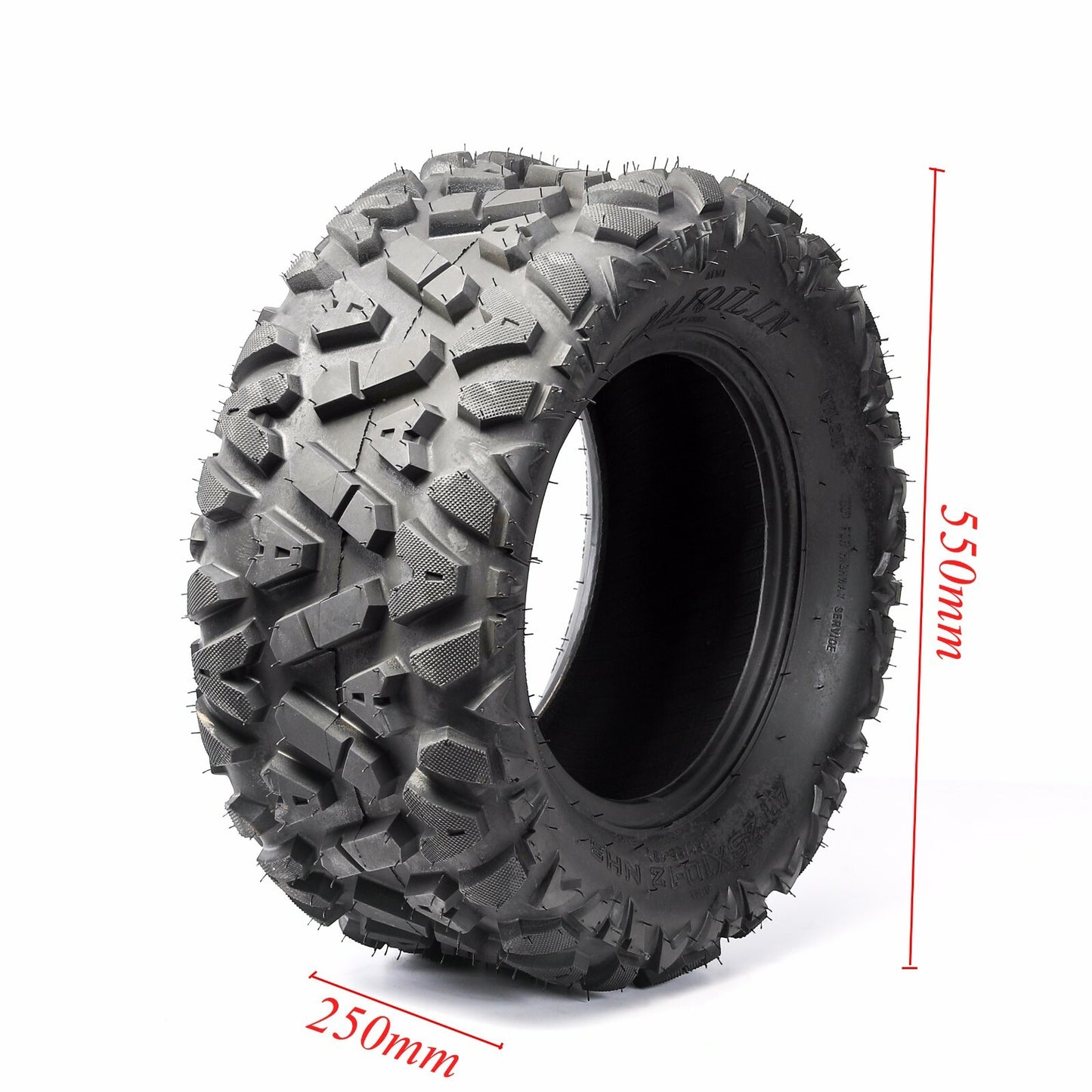 Full set of tires for all-terrain vehicles (UTVs): 4-25x8-12, 25x8x12 (front), 25x10-12, 25x10x12 (rear), 6PR