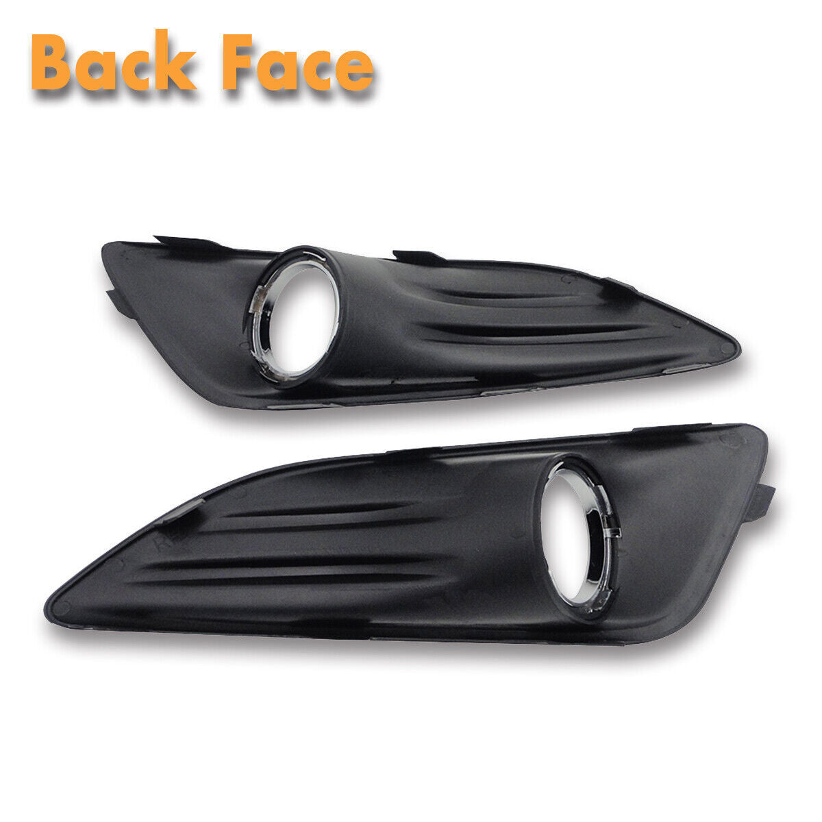 Gloss Black Pair Front Fog Lights Cover Grill Bezel for Ford Fiesta 2013-2015