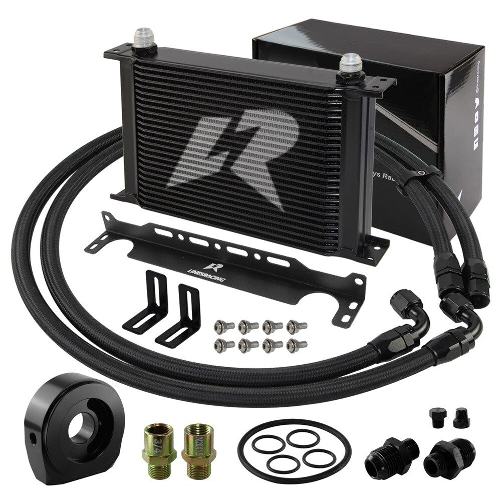LR 25 Row AN10 Oil cooler w/Bracket+Filter Adapter Hose Kit 3/416  M201.5 BK