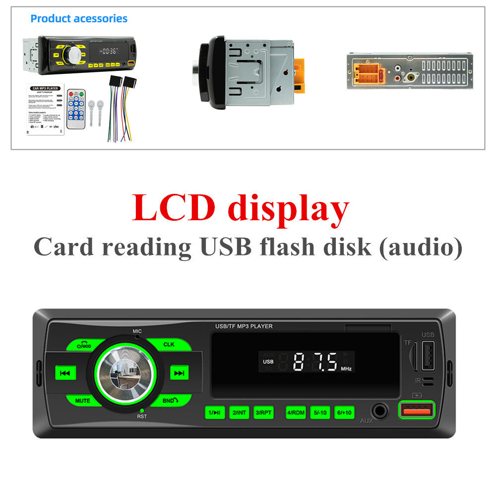 12V 1DIN Car MP3 Player, FM Radio, Stereo, Bluetooth, USB, AUX, TF Card, Voice Assistant ¡Á1