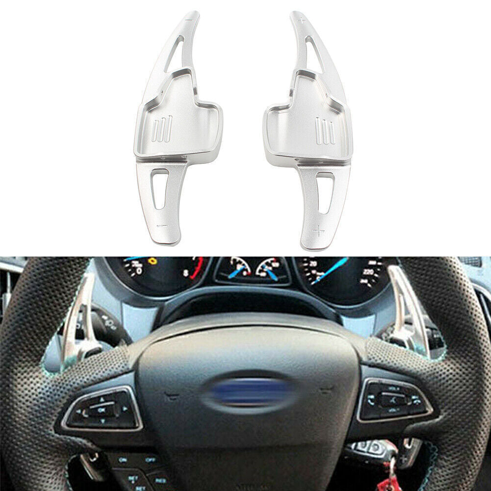 for Ford Focus 15-17 Escape 17-19 Silver 2x Car Shift Paddle Shifter Extension