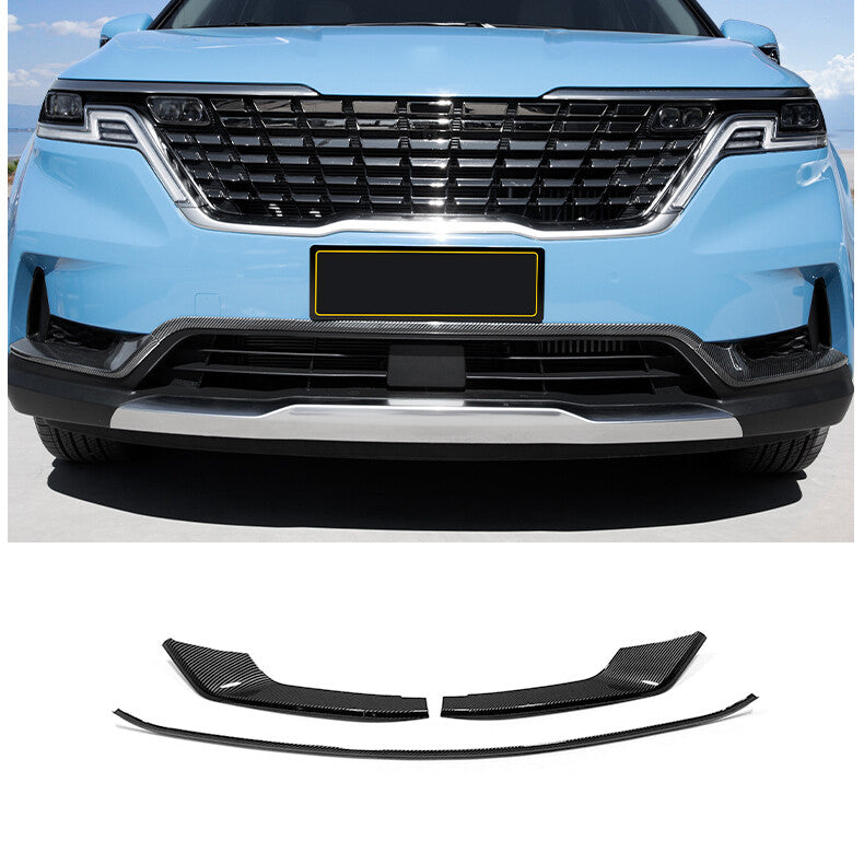 for Kia Carnival 2022-23 Carbon Fiber Bumper lower Grille Fog Lamp Eyelids Trim