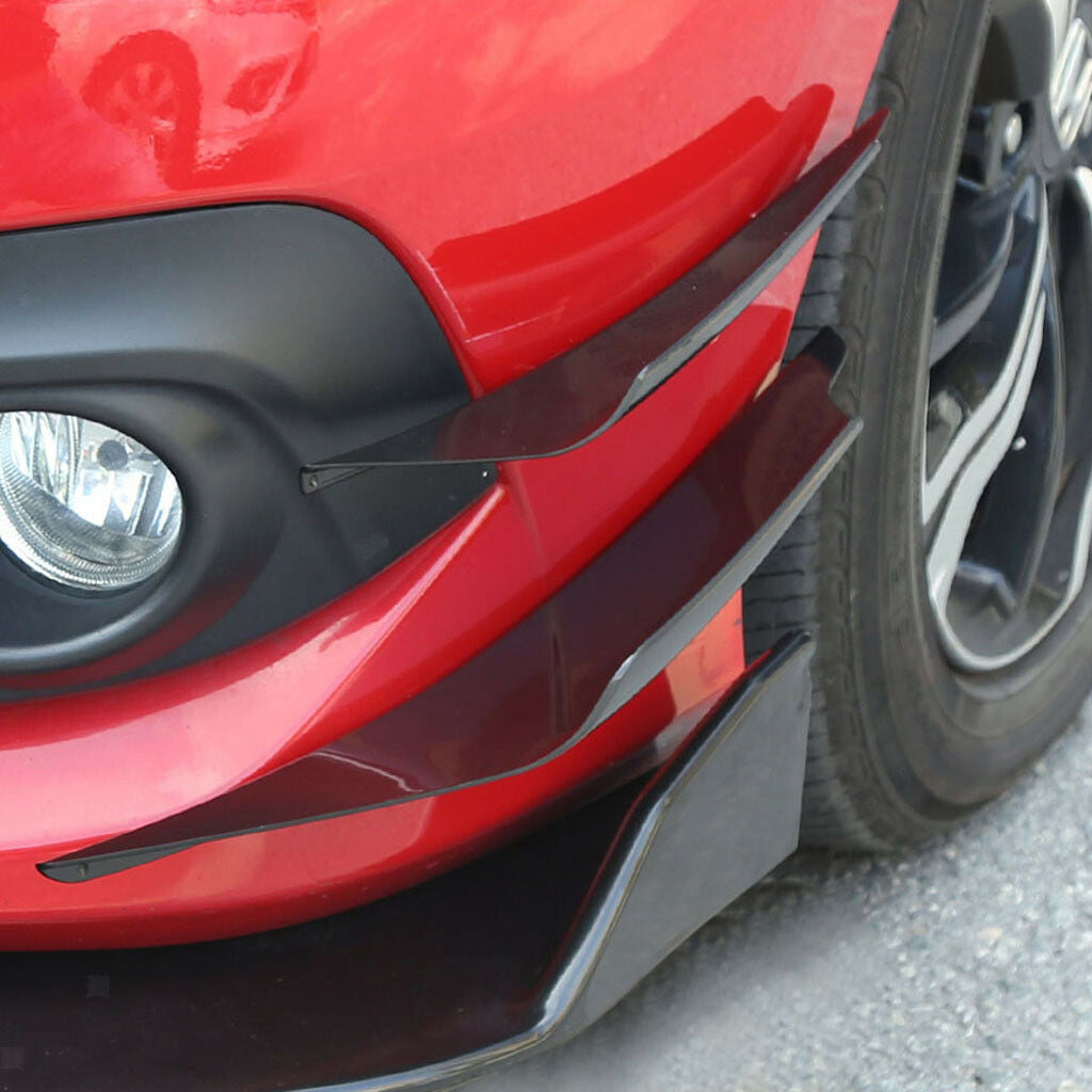 4-piece set of car front bumper splitter body panel boiler tank carbon fiber color