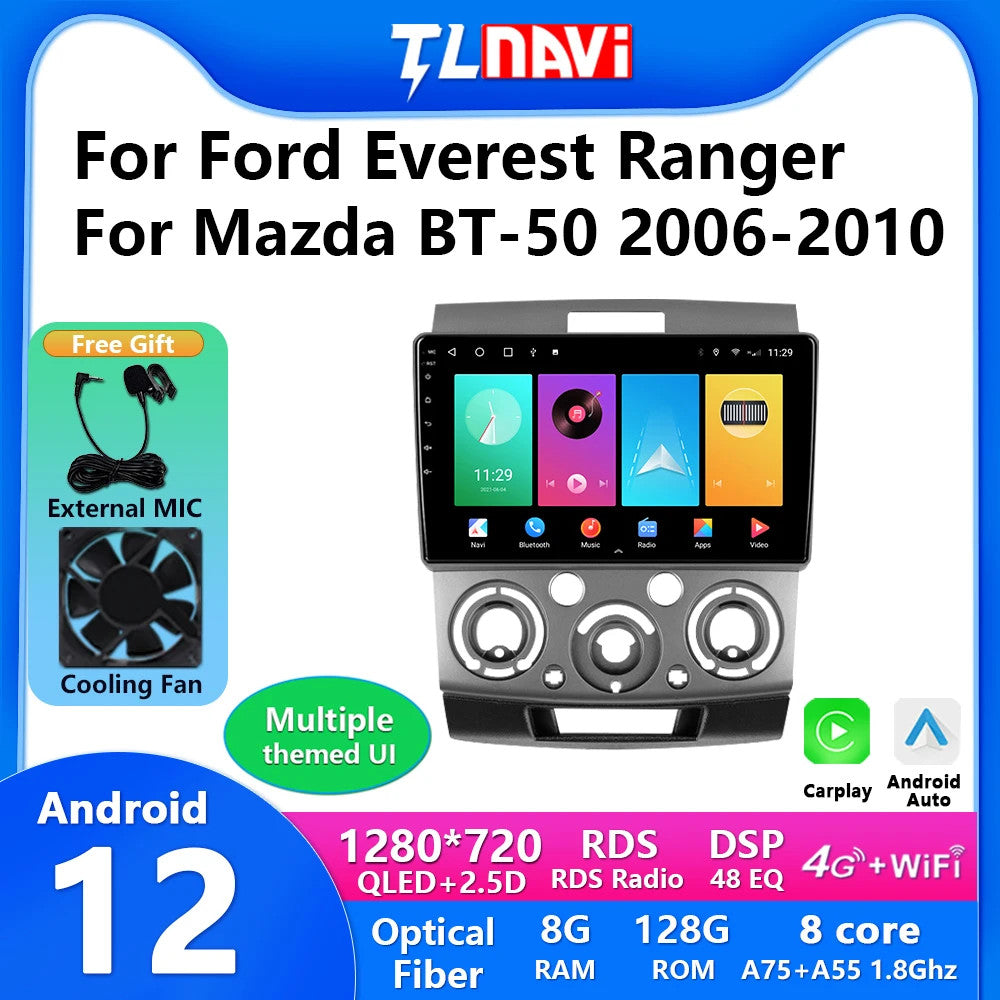 for Mazda BT50 for Ford Ranger 2006-2010 Stereo CarPlay Car Radio Screen GPS Player