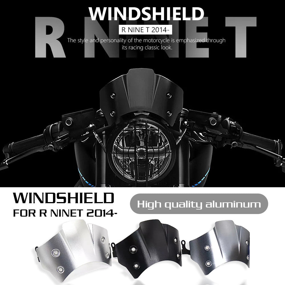 for BMW R NineT R9T 14-23 Headlight Fairing Windshield Windscreen Wind Deflector