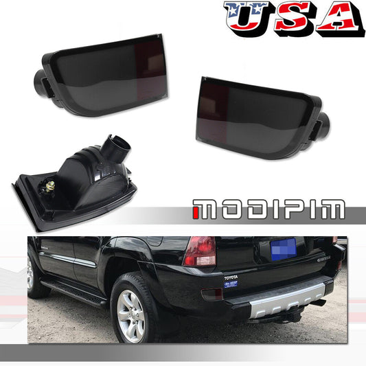 Smoked rear bumper reflectors are suitable for Toyota 4Runner 2003-2005 and Prado 2002-2009.