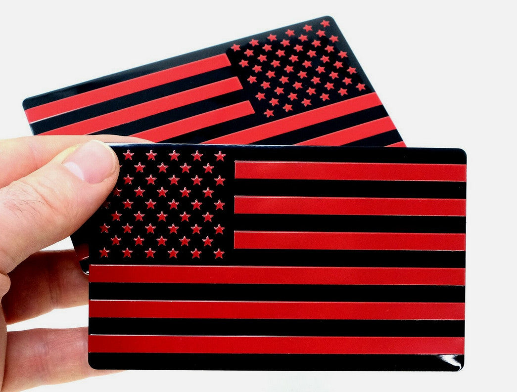 Car side fender rear trunk badge American flag red and black for Cadillac 2-piece set