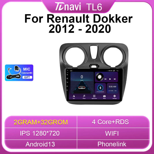 Car Radio for Renault Lodgy for Dacia Dokker Multimedia Video Player Android DSP GPS