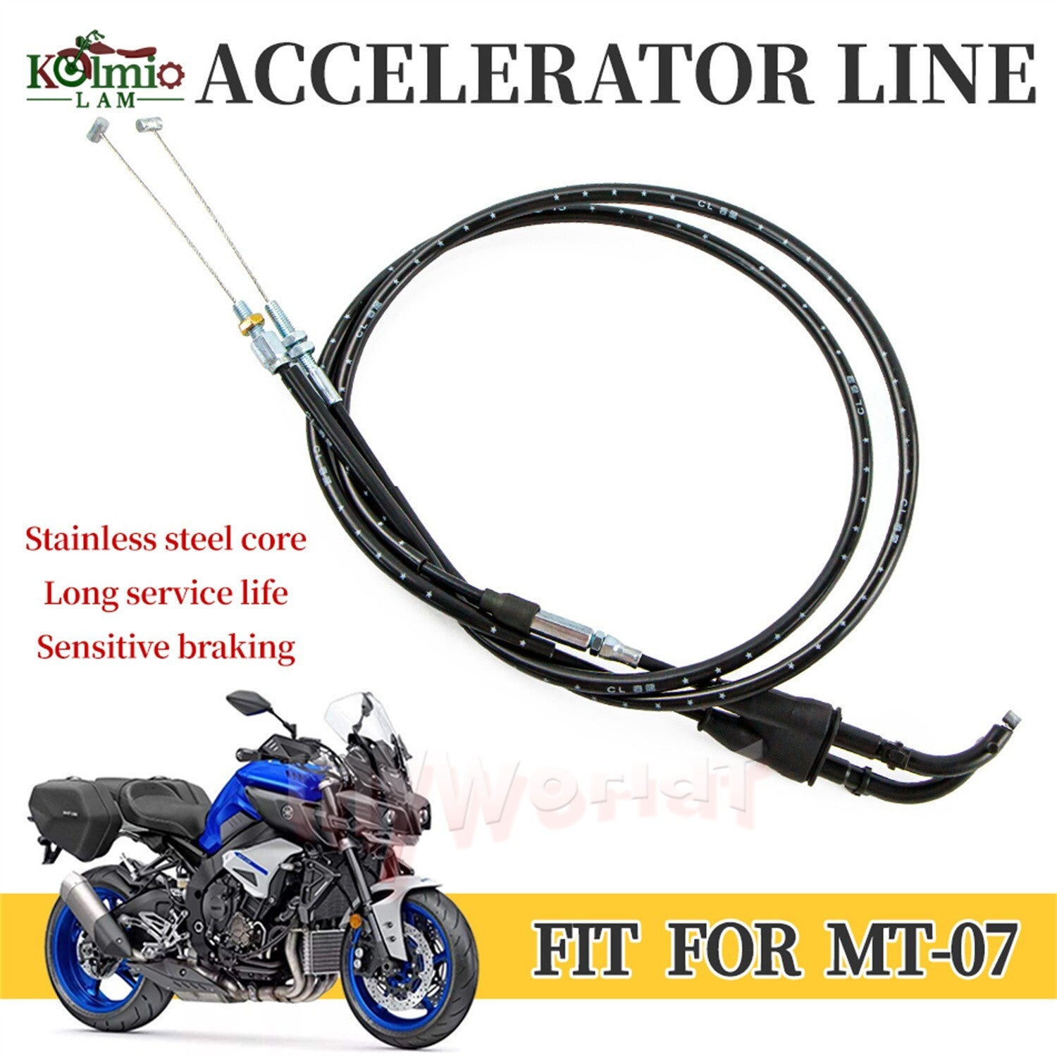 Fit For 2014-2018 FZ07 MT07 Motorcycle Accessories Throttle Cable Wire Line