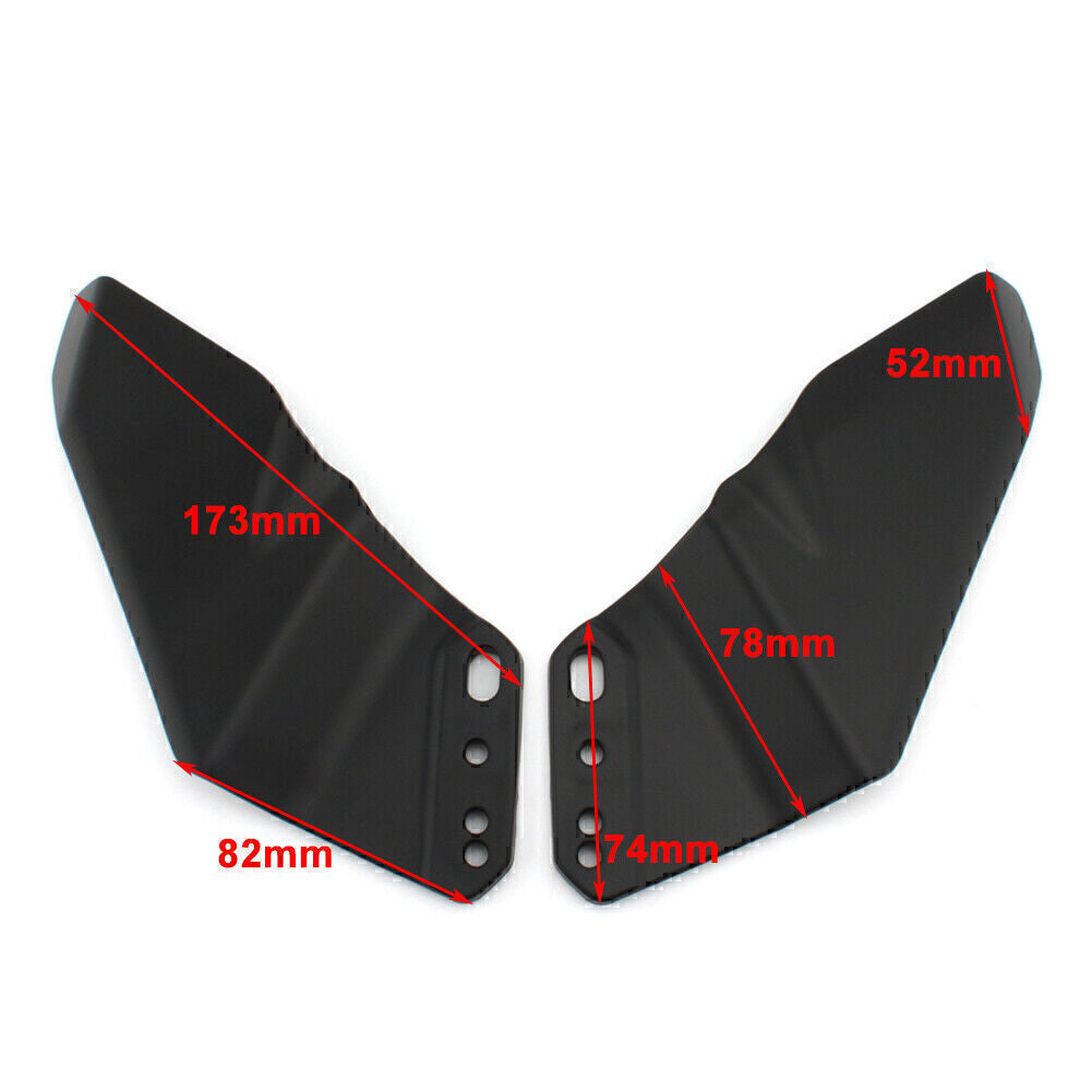 for Honda fit for Kawasaki fit for Suzuki Universal Pair Wing Kit Spoiler Matte Black