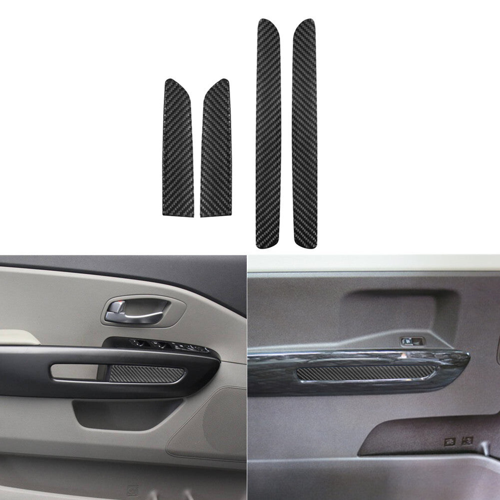 4Pcs Carbon Fiber Door Handle Inner Panel Trim Cover for KIA Sedona 2015-2016