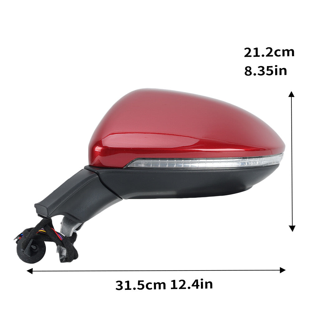 F¨¹r for VW for Golf VII MK7 2012-2020 L+R Au?enspiegel Spiegel Elektrisch Heizung Rot