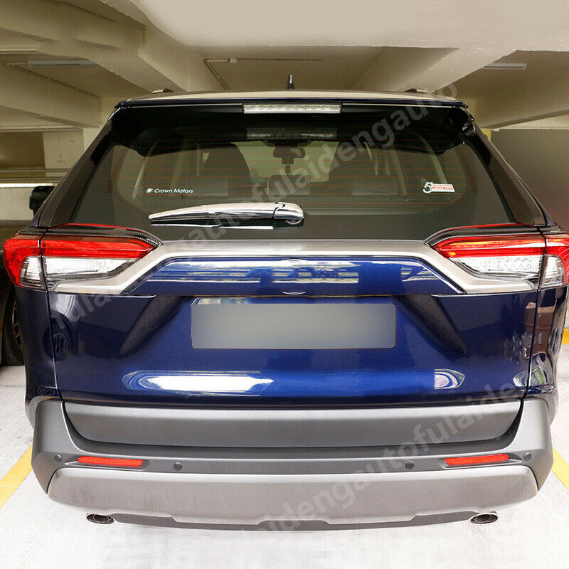 Carbon Fiber Texture Rear Tail Light Lamp Cover Trims for Toyota RAV4 2019-2023