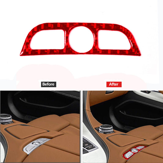 Red Carbon Fiber Center Armrest Compartment Door Cover for BMW 6 Series F12 F13
