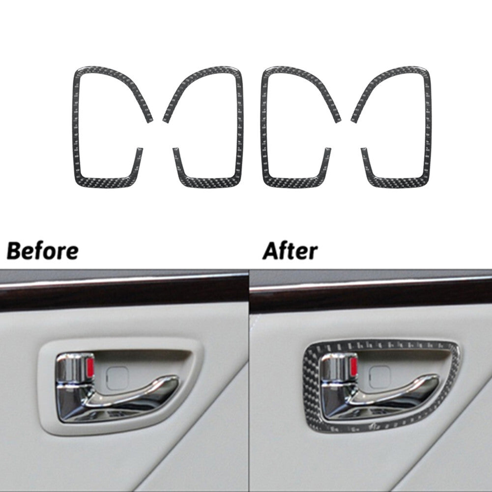 4Pcs Carbon Fiber Interior Door Handle Cover Trim for Hyundai Azera 2006-2011