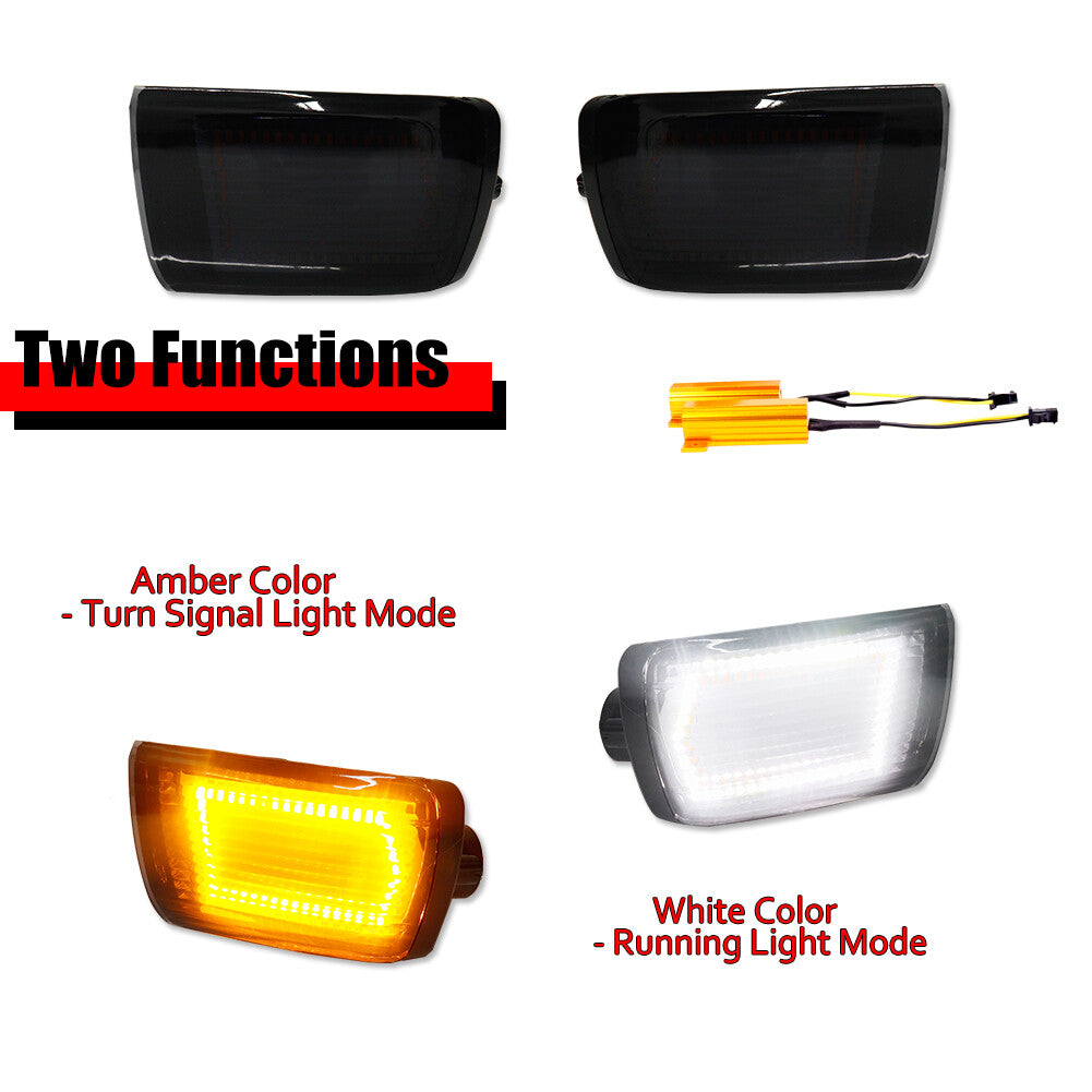 2-pack of DRL turn signal LED light replacement parts for 2003-2005 for Toyota 4Runner smoked models.