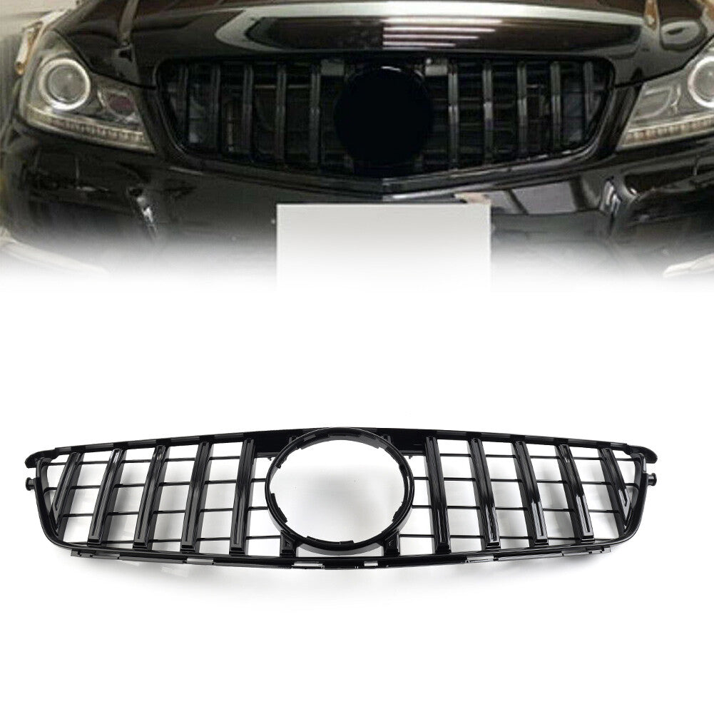 GTR Style Front Bumper Hood Radiator Grille for Benz C Class W204 2007-2014