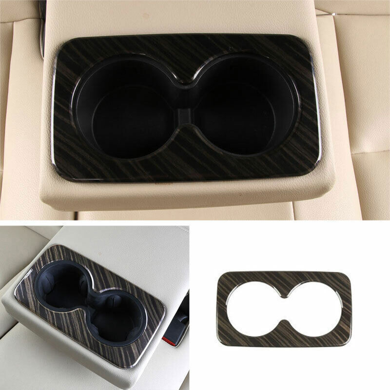 1X Rear Water Cup Panel Cover Trim Black Wood Grain Fit for Cadillac XT5 2017-24
