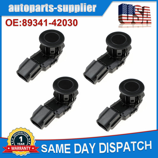 4 Black Bumper Parking Sensors 89341-0C010 for Toyota RAV4, Tacoma Tundra, 2014-18