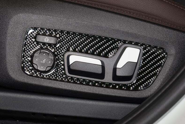 for BMW X3 2018-2021 Real Carbon Fiber for Seat Button Handle Panel Frame Cover Trim
