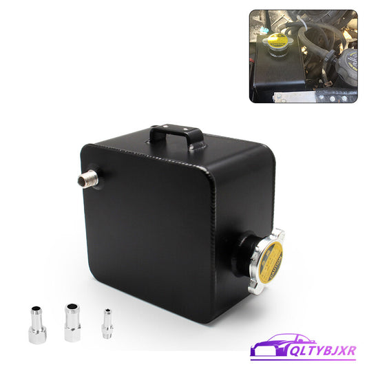 2.5L Aluminum Radiator Coolant Overflow Reservoir Recovery Water Tank Bottle Blk