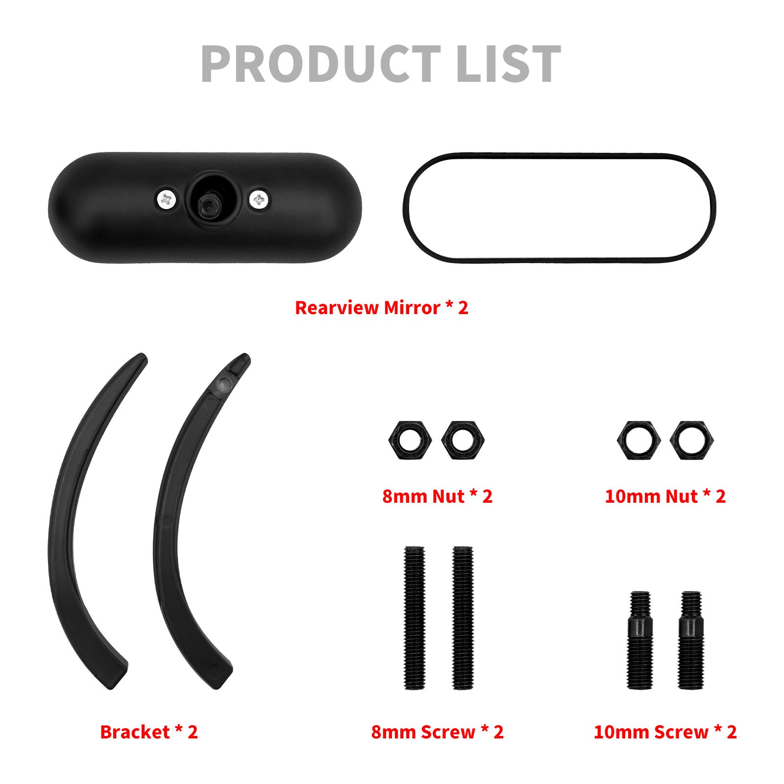 Matte Black for Mini Oval Side Mirror for Harley Road King Street Glide Softail Dyna