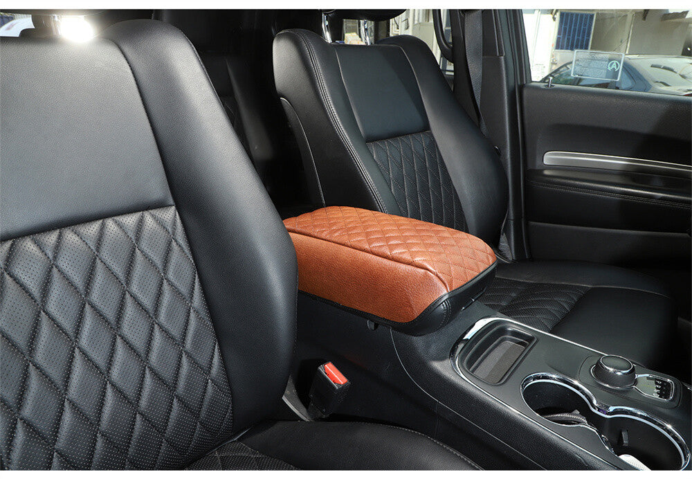 Brown Armrest Box Cushion Pad Cover Leather Case for Jeep Grand Cherokee 2011-20